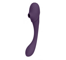 Фиолетовый двусторонний гибкий импульсно-волновой вибромассажер Mirai - 23,4 см. (фиолетовый)