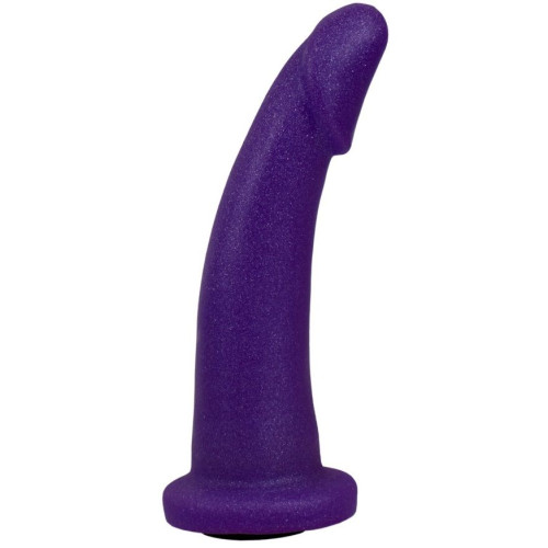 Фиолетовая гладкая изогнутая насадка-плаг - 14,7 см. (фиолетовый)