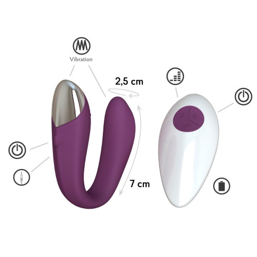Фиолетовый вибратор для пар Fera с пультом ДУ (фиолетовый)