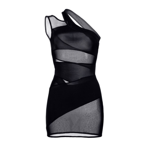 Облегающее платье с открытым плечом (черный|S-M-L)