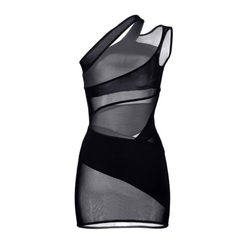 Облегающее платье с открытым плечом (черный|S-M-L)