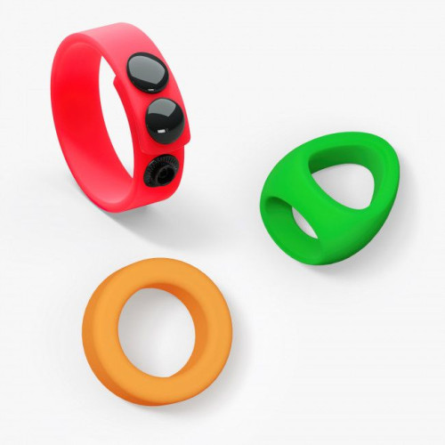 Набор из 3 разноцветных эрекционных колец Kit Neon Ring (разноцветный)