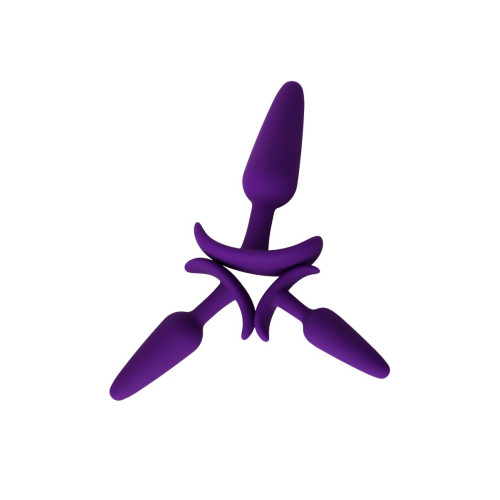 Набор из 3 фиолетовых анальных втулок A-toys (фиолетовый)