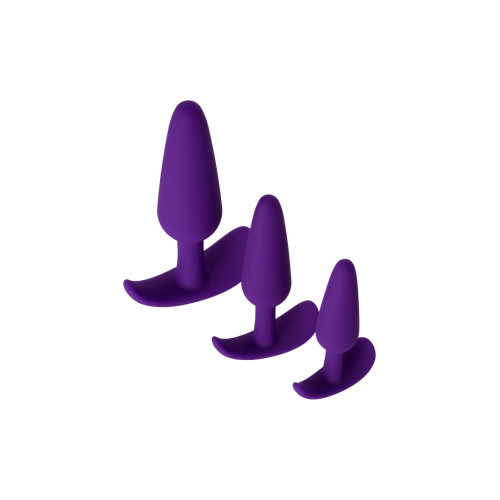 Набор из 3 фиолетовых анальных втулок A-toys (фиолетовый)