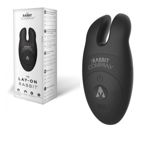 Черный вибростимулятор с ушками The Lay-on Rabbit (черный)