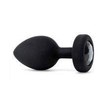 Черная вибропробка Vibrating Jewel Plug XXL - 12 см. (черный)