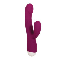 Фиолетовый вибратор-кролик Double Tap - 22,2 см. (фиолетовый)
