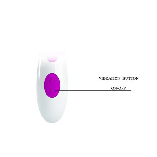 Лиловый вибратор Brighty с клиторальным отростком - 20 см. (лиловый)