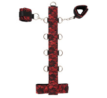 Ошейник с бондажным дополнением Steg & Handfessel-Set (красный с черным)