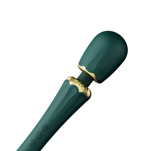 Изумрудный wand-вибратор Kyro с 2 насадками (изумрудный)