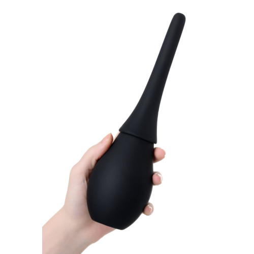 Черный силиконовый анальный душ A-toys с гладким наконечником (черный)