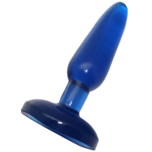 Синяя гелевая анальная пробка - 16 см. (синий)