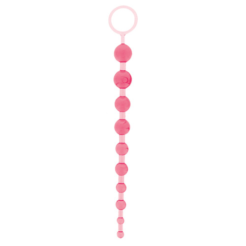 Розовая анальная цепочка - 26,7 см. (розовый)