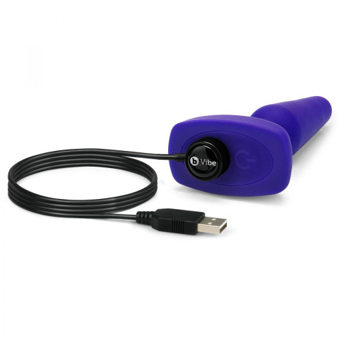 Фиолетовая анальная вибропробка с 3 источниками вибрации TRIO REMOTE CONTROL PLUG  PURPLE - 13,5 см. (фиолетовый)