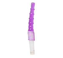 Фиолетовый анальный вибратор с рёбрышками - 23 см. (фиолетовый)