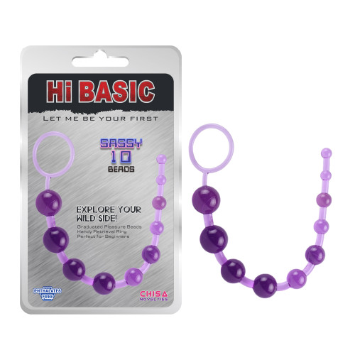 Фиолетовая анальная цепочка Sassy Anal Beads - 26,7 см. (фиолетовый)