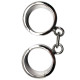 Серебристые гладкие металлические наручники с ключиком (серебристый)