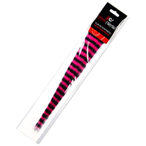 Цветные Clip-In локоны  Черно-розовая зебра (розовый с черным)