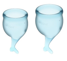 Набор голубых менструальных чаш Feel secure Menstrual Cup (голубой)