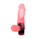 Нежно-розовый гелевый вибратор-фаллос - 15,5 см. (розовый)