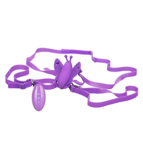 Фиолетовая вибробабочка на ремешках Silicone Remote Venus Butterfly (фиолетовый)