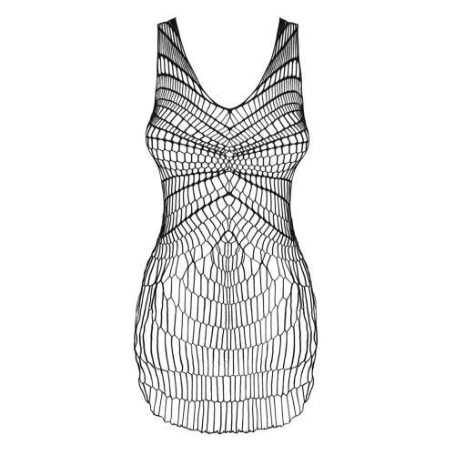 Оригинальное сетчатое платье с разрезами по бокам (черный|S-M-L)