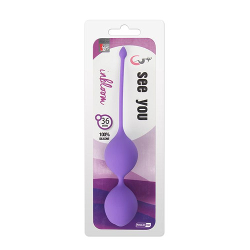 Фиолетовые вагинальные шарики SEE YOU IN BLOOM DUO BALLS 36MM (фиолетовый)