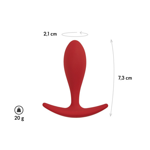 Бордовая анальная пробка Lito S - 7,3 см. (бордовый)