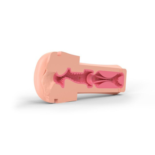 Мастурбатор-вагина в тубе OPUS E Vaginal Version с возможностью подключения электростимуляции (телесный с черным)