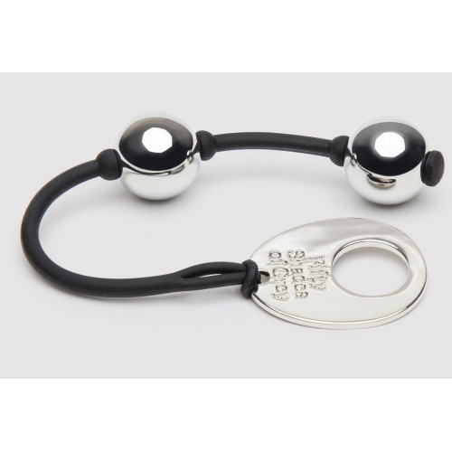 Серебристые шарики Inner Goddess Mini Silver Pleasure Balls 85g на черном силиконовом шнурке (серебристый с черным)
