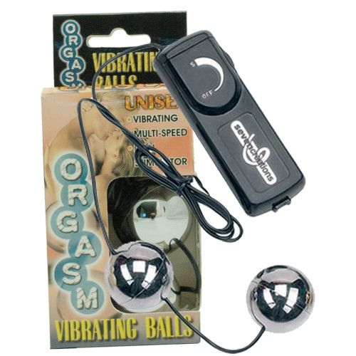 Серебристые вагинальные шарики с вибрацией ORGASM VIBRATING BALL (серебристый)