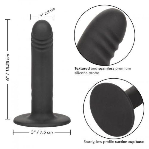 Черный анальный стимулятор 6” Ridged Probe - 15,25 см. (черный)