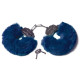 Шикарные темно-синие меховые наручники с ключиками (темно-синий)