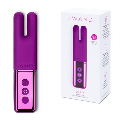 Фиолетовый двухмоторный мини-вибратор Le Wand Deux (фиолетовый)
