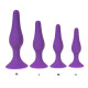 Фиолетовая силиконовая анальная пробка размера L - 12,2 см. (фиолетовый)