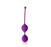 Фиолетовые двойные вагинальные шарики Cosmo с хвостиком для извлечения (фиолетовый)