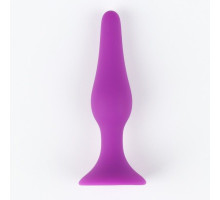 Фиолетовая коническая силиконовая анальная пробка Soft - 10,5 см. (фиолетовый)