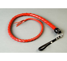 Красная однохвостная лакированная плеть - 60 см. (красный)