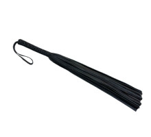 Черная цельная многохвостовая плеть из мягкой кожи - 57 см. (черный)