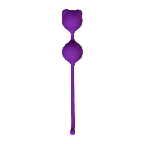 Фиолетовые вагинальные шарики A-Toys с ушками (фиолетовый)