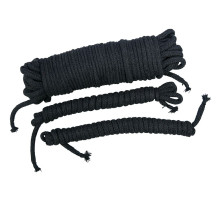 Чёрные хлопковые верёвки для бондажа (черный)