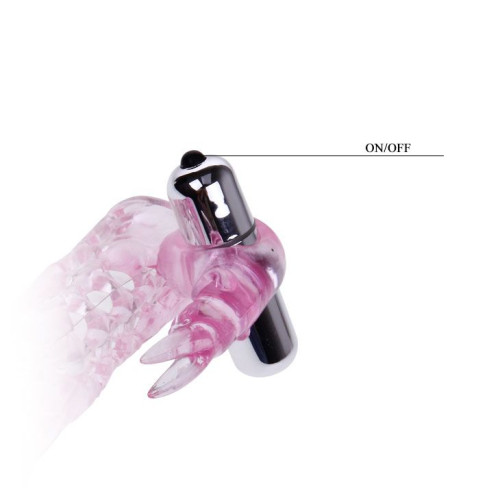 Насадка на фаллос с вибрирующим стимулятором - 17 см. (розовый)