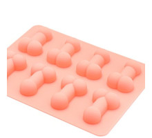 Розовая силиконовая форма с фаллосами (розовый)