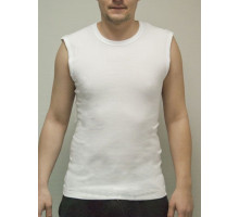 Мужская футболка без рукавов (белый|XL)