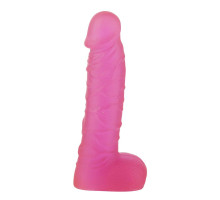 Розовый фаллоимитатор XSKIN 7 PVC DONG TRANSPARENT PINK - 18 см. (розовый)