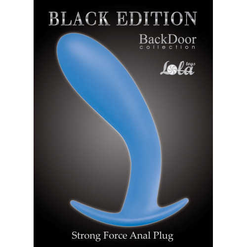 Голубая анальная пробка Strong Force Anal Plug - 14 см. (голубой)