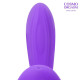 Фиолетовый изогнутый вибромассажер двойного действия - 18 см. (фиолетовый)