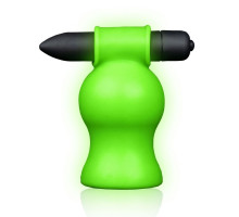 Люминисцентный мастурбатор с вибропулей сверху (зеленый)