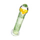 Стеклянный фаллоимитатор со спиралевидным рельефом - 16,5 см. (зеленый)