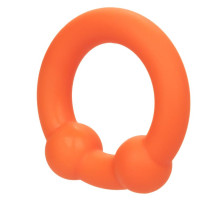 Оранжевое эрекционное кольцо Liquid Silicone Dual Ball Ring (оранжевый)
